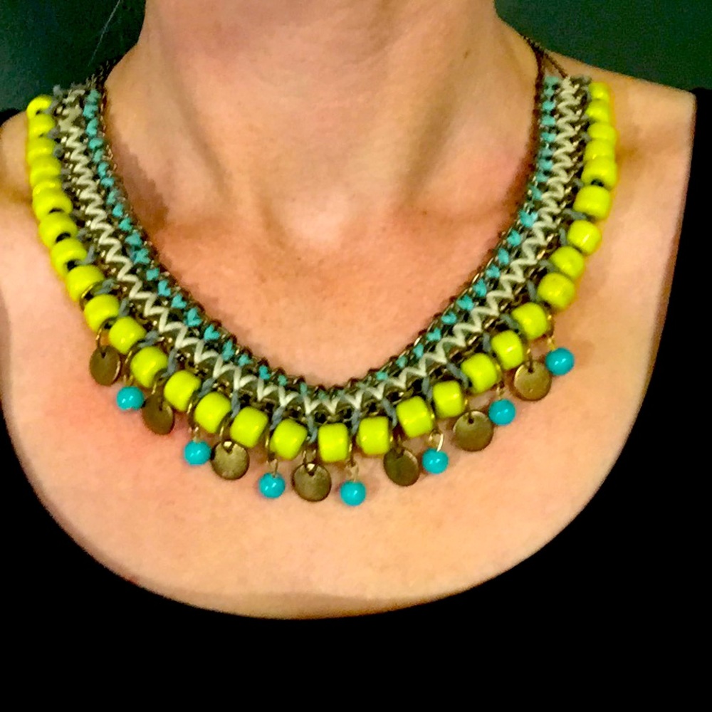 5/$25 Boho woven bead necklace